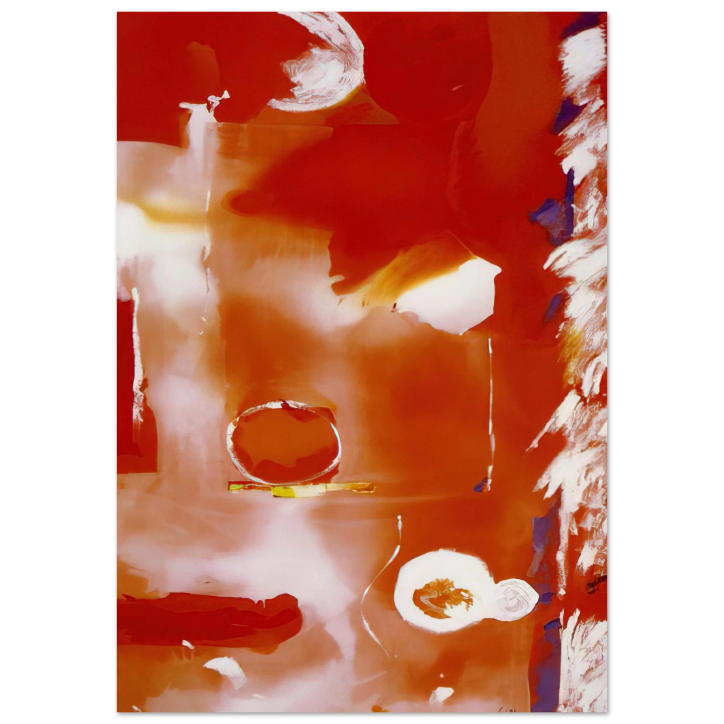 Helen Frankenthaler - Seeing the Moon on a Hot Summer Day - 1987 Wall art - 13x18 cm / 5x7 Inches - Fine Art Poster - -