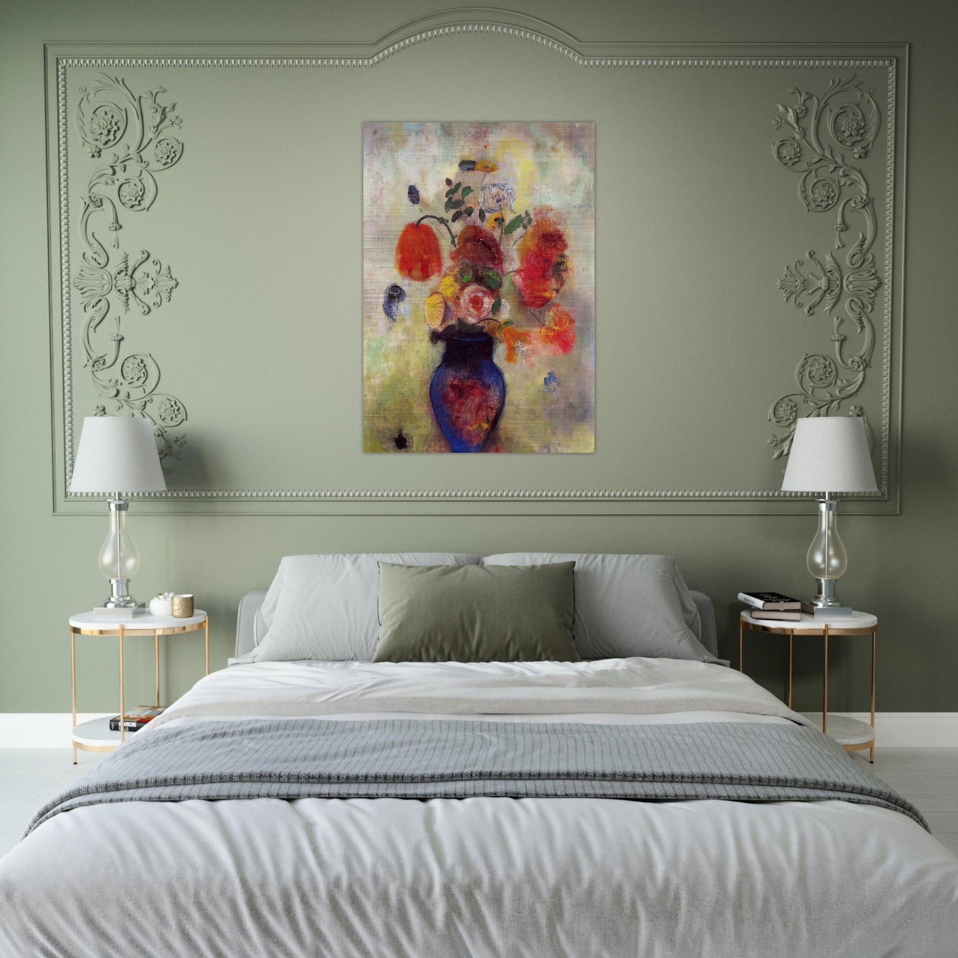 BOUQUET OF FLOWERS 3 - Odilon Redon Brushed Aluminum Print - 70x100 cm / 28x40 inches | Odilon Redon Aluminum Print | Odilon Redon Prints