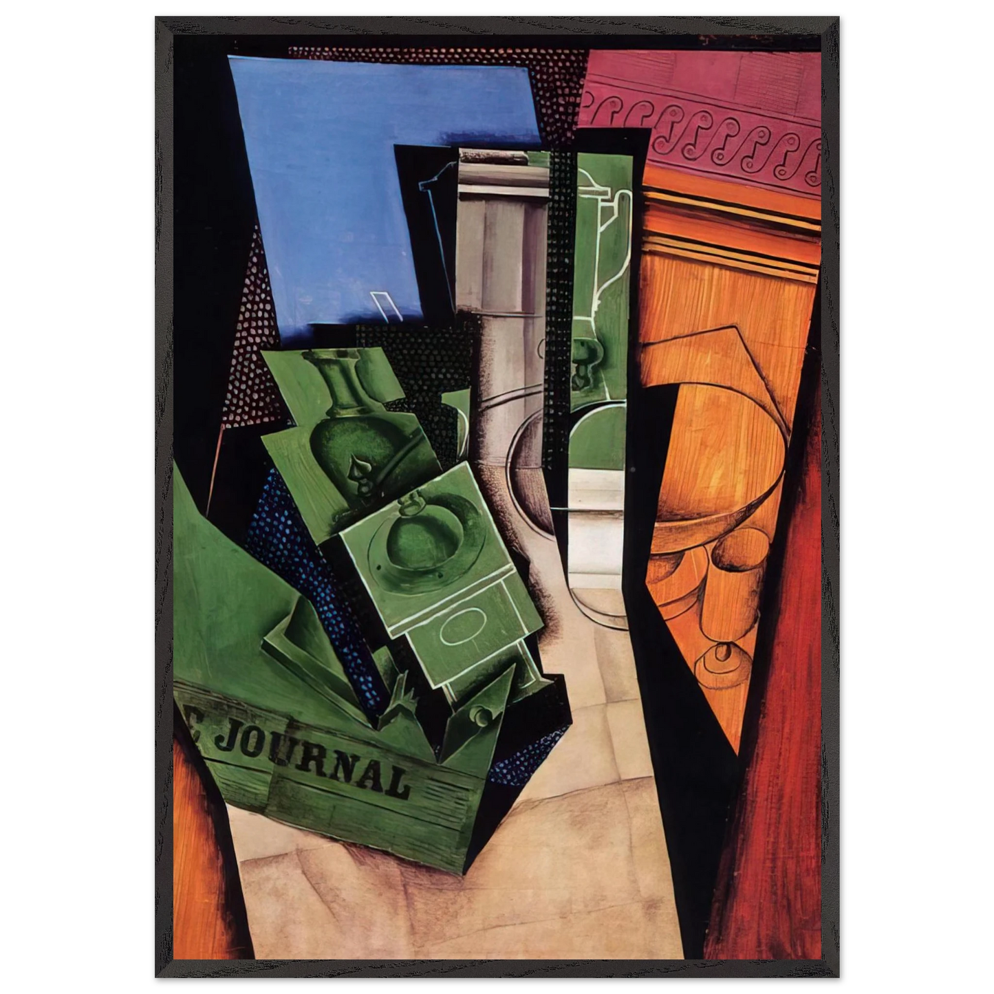 BREAKFAST 1915 - Juan Gris Framed Art Print – Black Wooden Frame - Default Title - -Framed Art Print