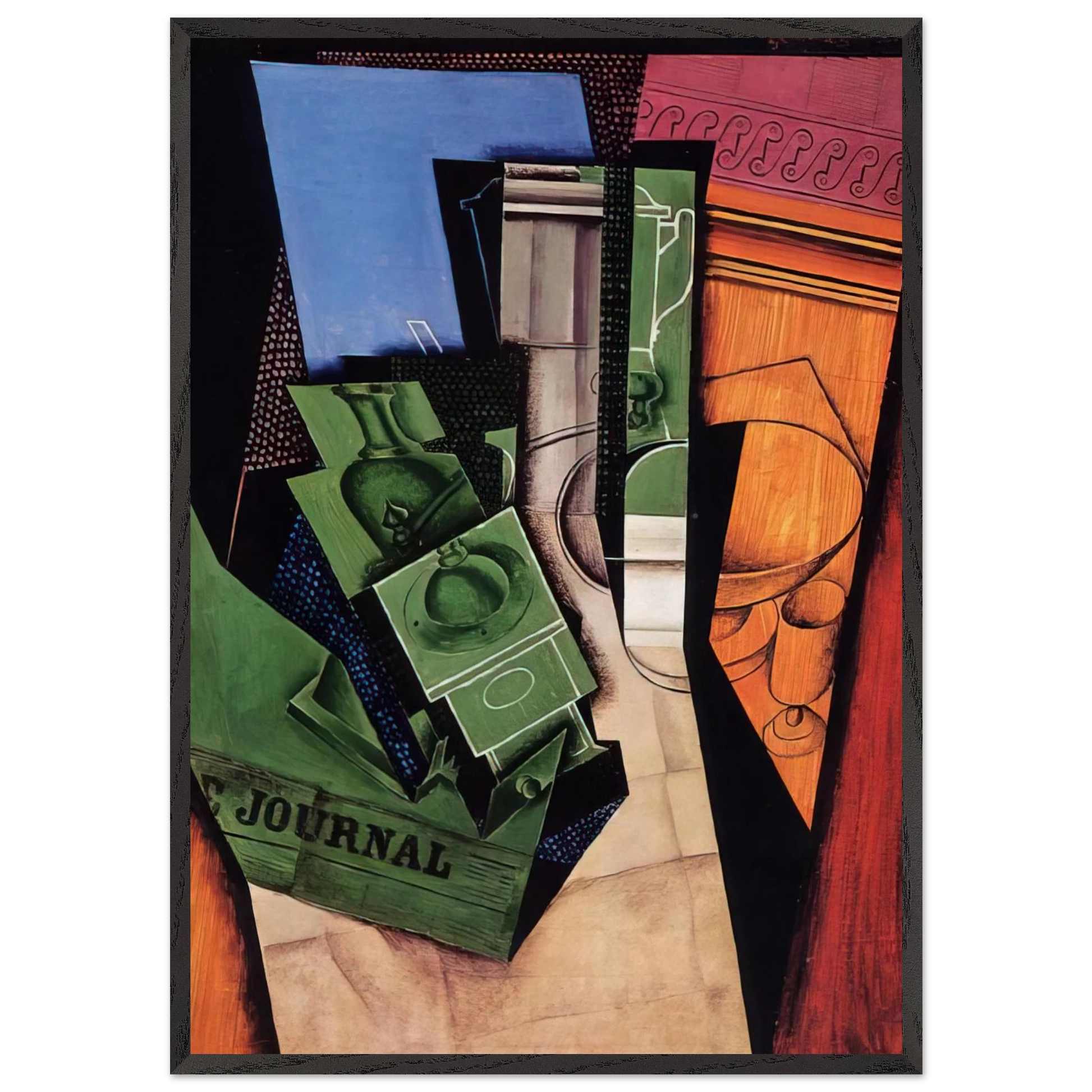 BREAKFAST 1915 - Juan Gris Framed Art Print – Black Wooden Frame - Default Title - -Framed Art Print