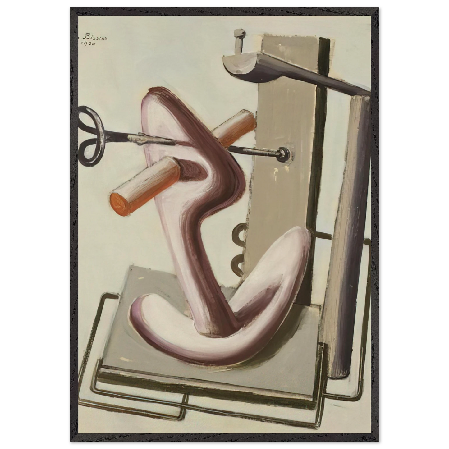 Astrazione - 1930 - Julius Bissier Framed Art Print – Black Wooden Frame - Default Title - -Framed Art Print