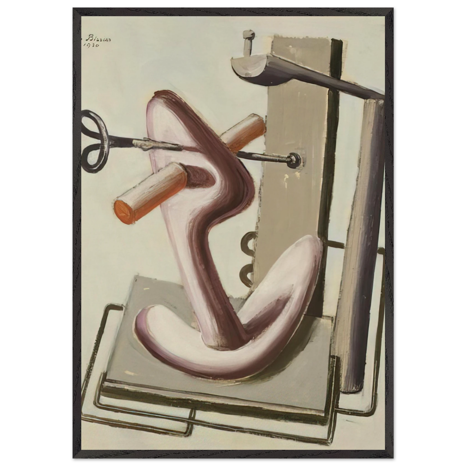 Astrazione - 1930 - Julius Bissier Framed Art Print – Black Wooden Frame - Default Title - -Framed Art Print