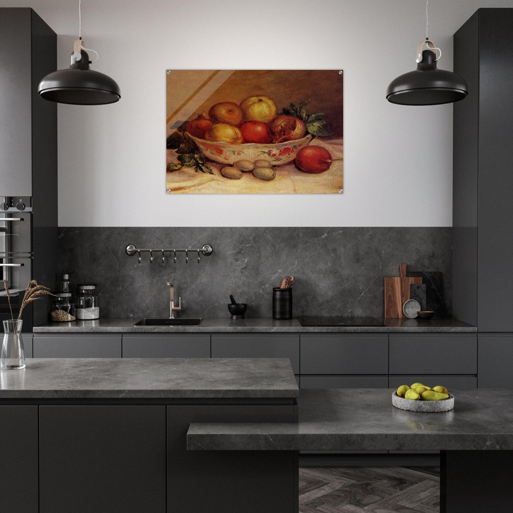 Still Life with Pomegranates - Pierre-Auguste Renoir Acrylic Print - 70x100 cm / 28x40″ inches | Pierre-Auguste Renoir Wall Art | Pierre-Auguste Renoir Prints