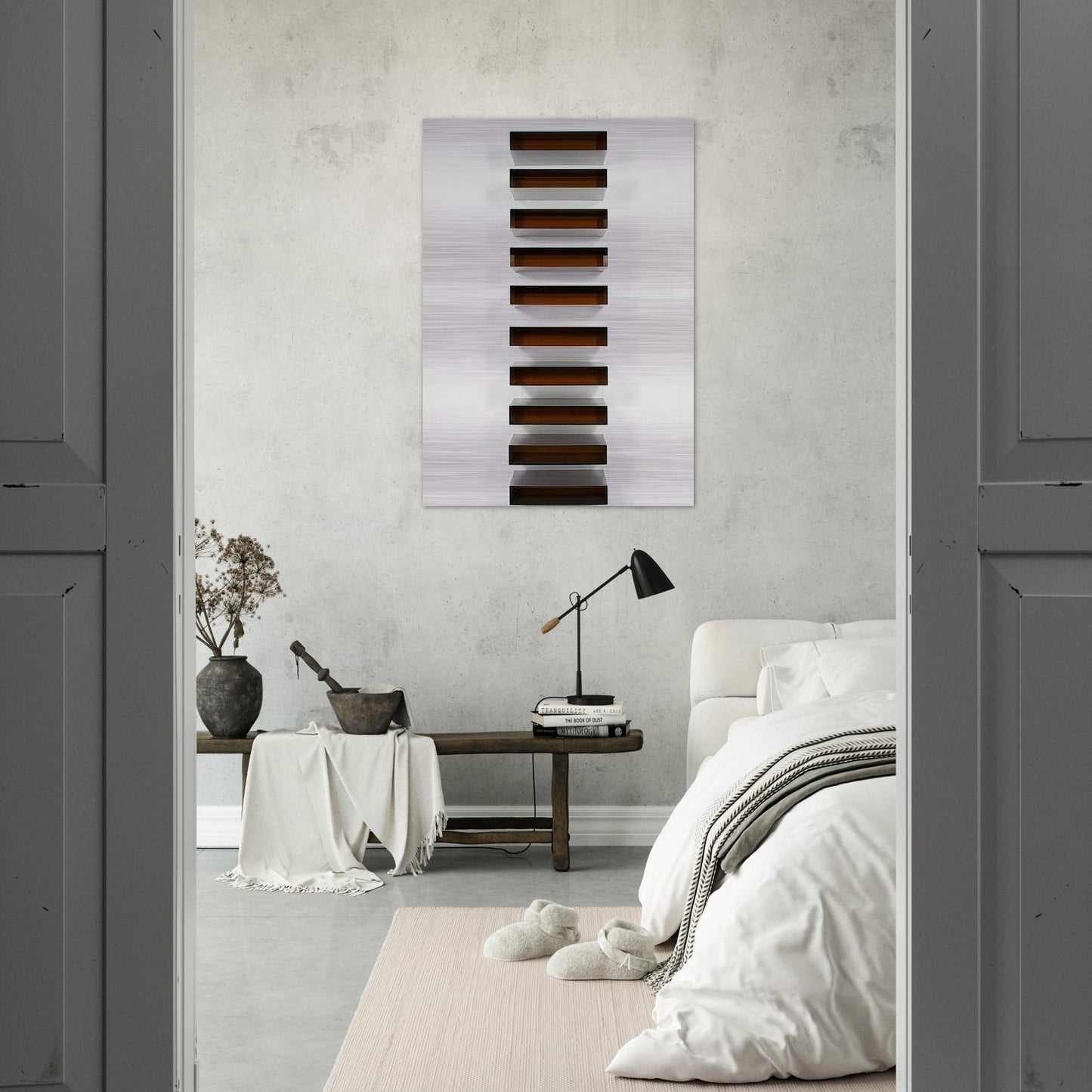 Untitled - 1973 - Donald Judd Brushed Aluminum Print - 70x100 cm / 28x40 inches | Donald Judd Aluminum Print | Donald Judd Prints