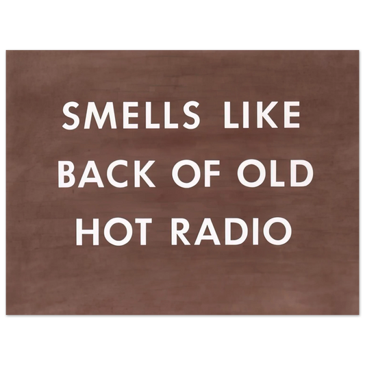 Edward Ruscha - SMELLS LIKE BACK OF OLD HOT RADIO 1976 Fine Art Poster - Default Title