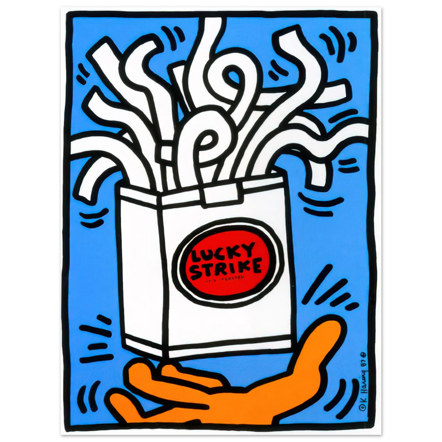 Keith Haring - LUCKY STRIKE 1987 Fine Art Poster - Default Title