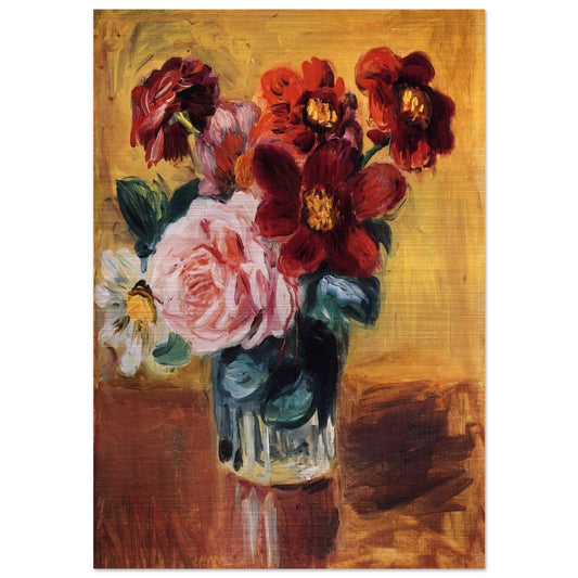 Flowers in a Vase - Pierre-Auguste Renoir Brushed Aluminum Print - 70x100 cm / 28x40 inches | Pierre-Auguste Renoir Aluminum Print | Pierre-Auguste Renoir Prints
