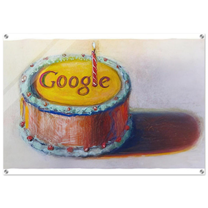 Google - 12th Birthday Cake Doodle - 2010 - Wayne Thiebaud Acrylic Print - 70x100 cm / 28x40″ inches