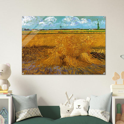 Wheatfield with Sheaves - Vincent van Gogh Acrylic Print - 70x100 cm / 28x40″ inches
