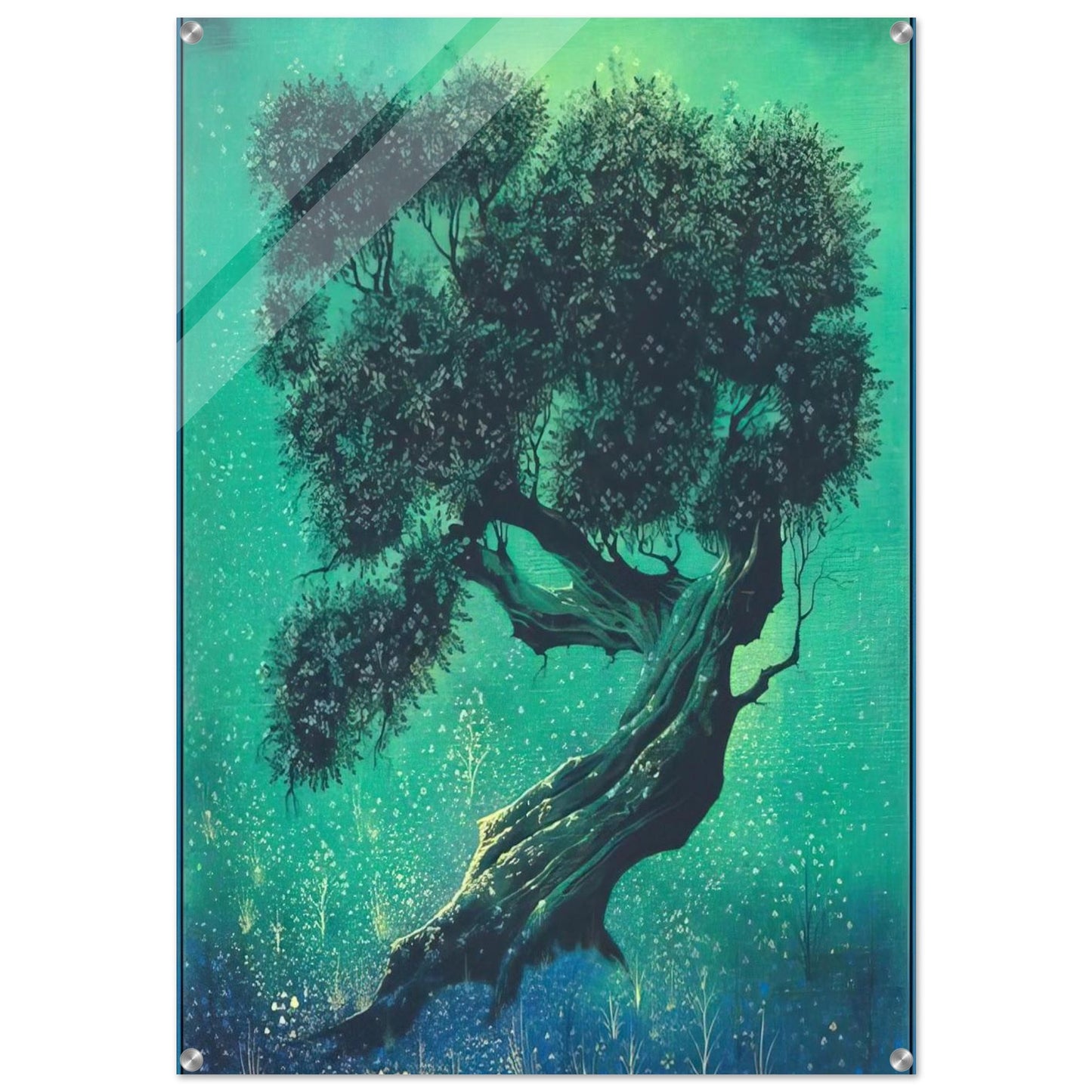 Solitary Bonsai - Eyvind Earle Acrylic Print - 70x100 cm / 28x40″ inches | Eyvind Earle Wall Art | Eyvind Earle Prints