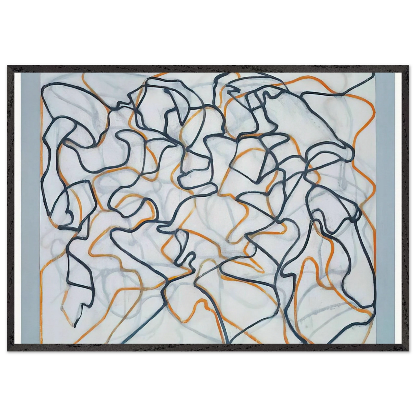 White Ground Letter - 2010 - Brice Marden Framed Art Print – Black Wooden Frame - Default Title - -Framed Art Print