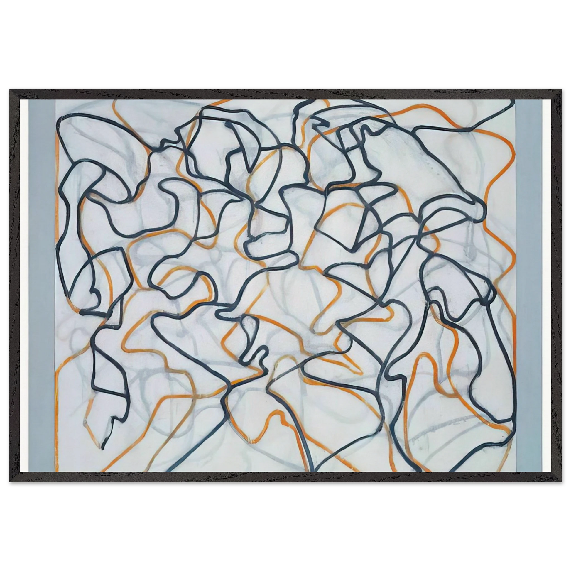 White Ground Letter - 2010 - Brice Marden Framed Art Print – Black Wooden Frame - Default Title - -Framed Art Print