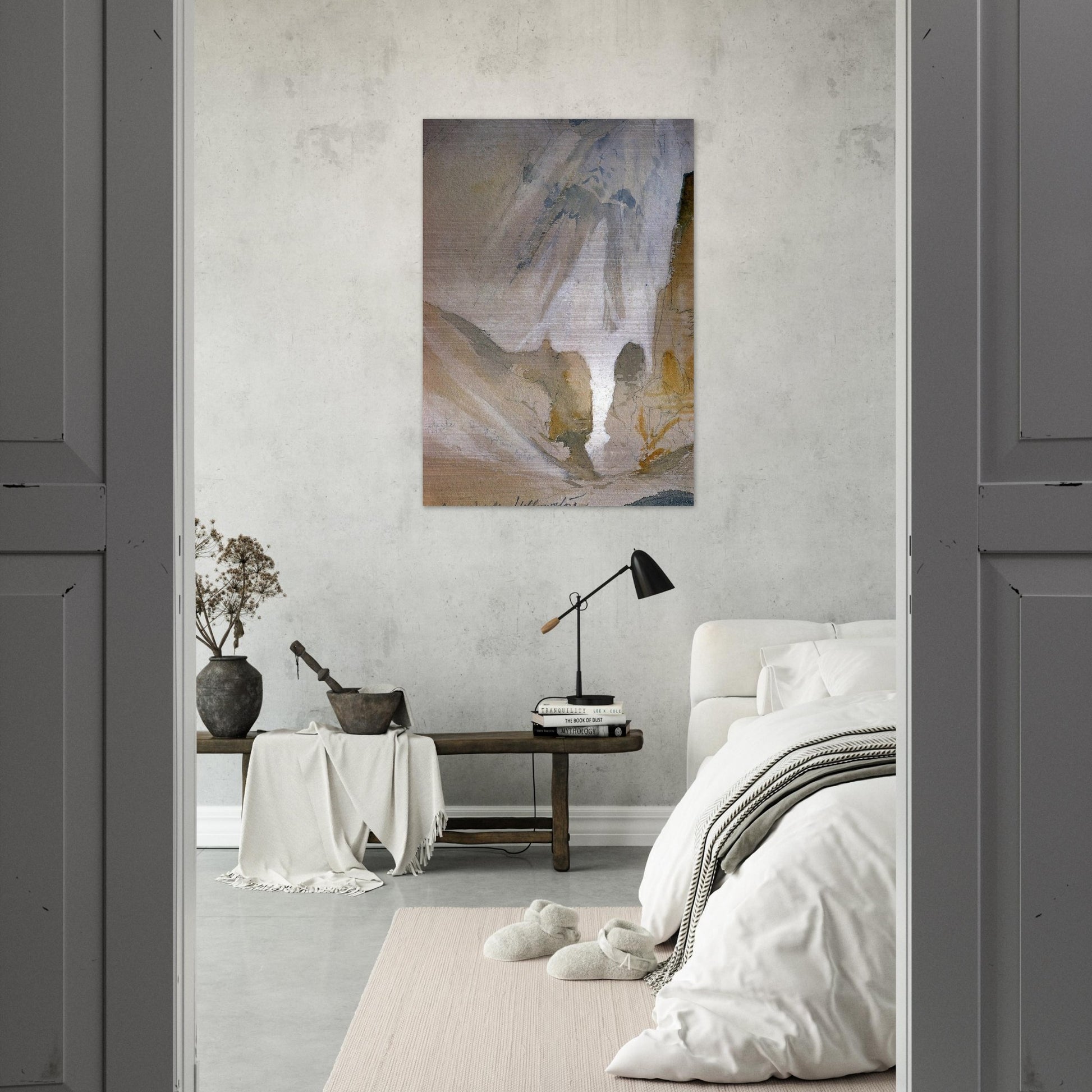 Canyon Walls, Yellowstone sketch - Thomas Moran Brushed Aluminum Print - 70x100 cm / 28x40 inches | Thomas Moran Aluminum Print | Thomas Moran Prints