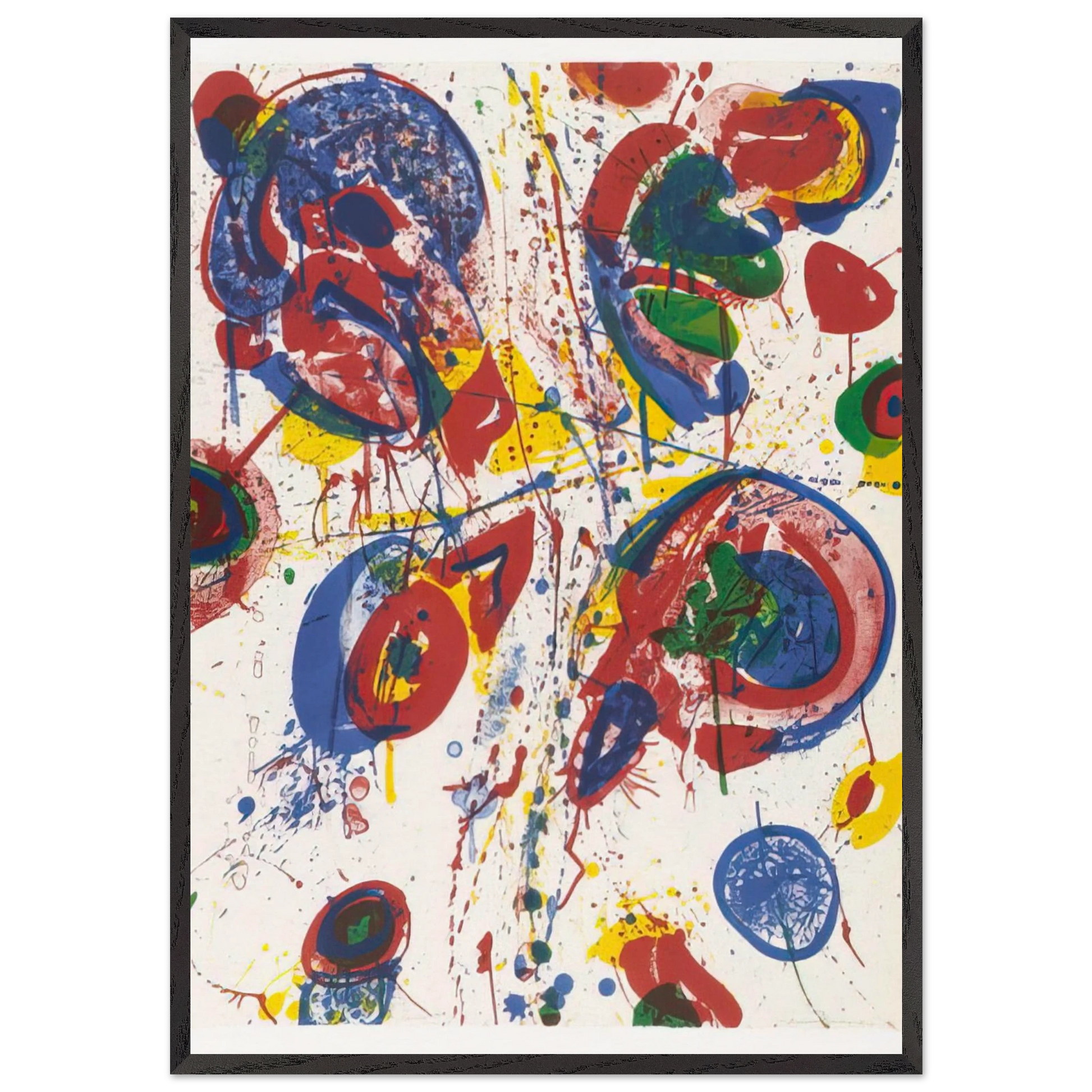 Bright Nothing - Sam Francis 70x100 cm / 28x40 inches Framed Art Print – Black Wooden Frame