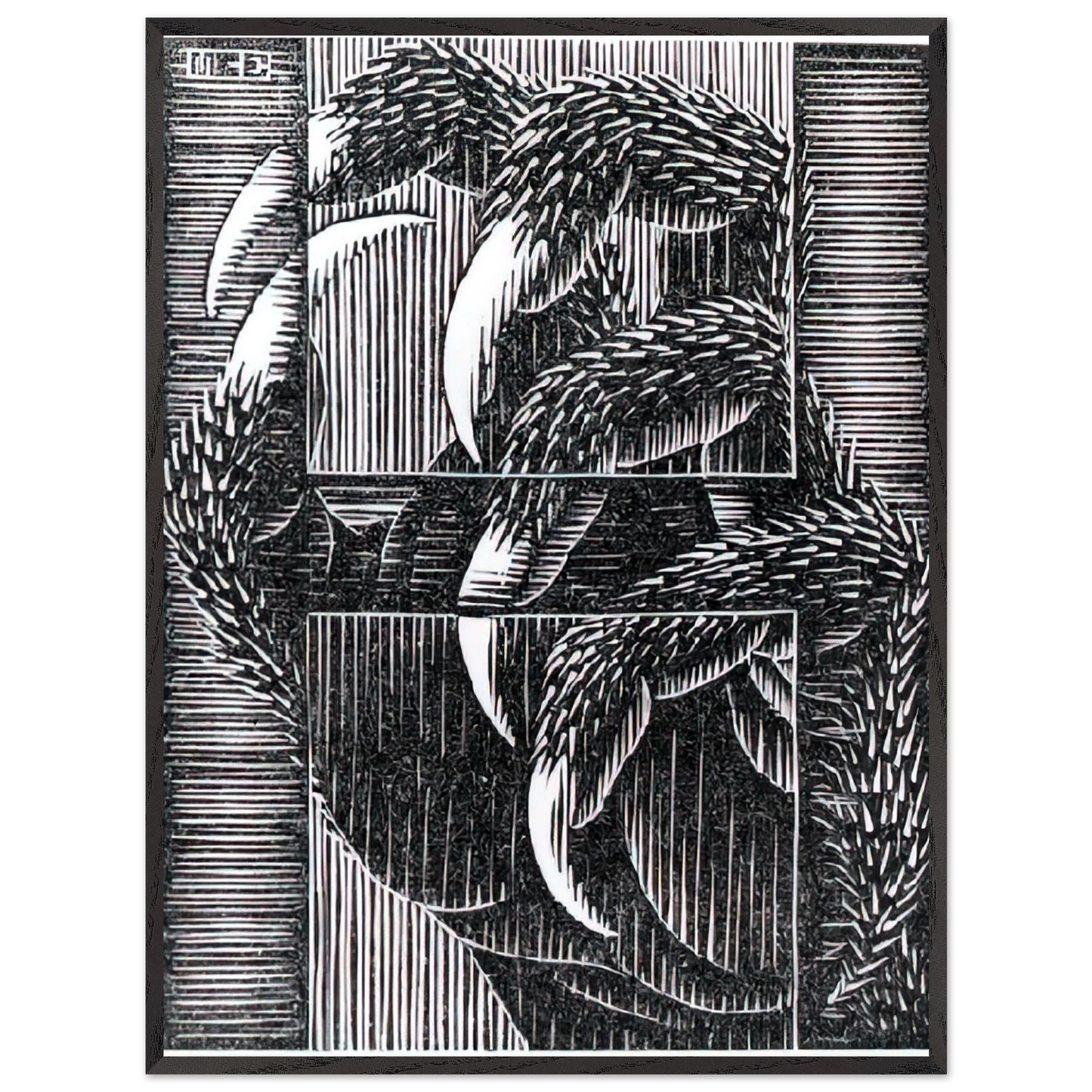 MC Escher - ESCHER (13) Wall Art - 21x29.7 cm / 8x12" - Premium Wooden Framed Poster With Fine Art Paper - White frame