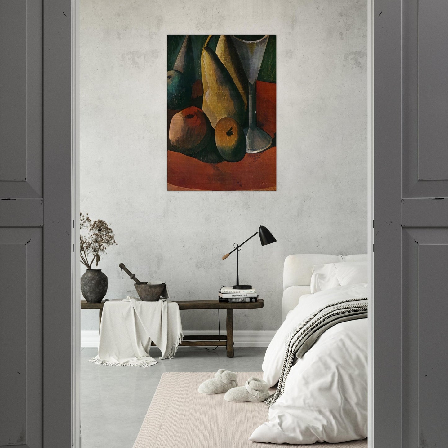 Glass and fruits - Pablo Picasso Brushed Aluminum Print - 70x100 cm / 28x40 inches | Pablo Picasso Aluminum Print | Pablo Picasso Prints