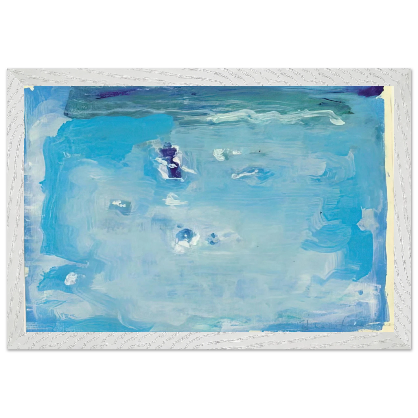 Helen Frankenthaler - Untitled - Color Field Painting, Lyrical Abstraction Wall art - 45x60 cm / 18x24 inches - Premium Wooden Framed Poster With Fine Art Paper - White frame