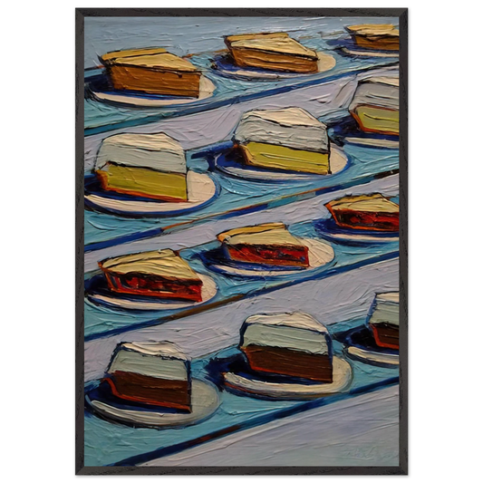 Refrigerator Pies - 1962 - Wayne Thiebaud Framed Art Print – Black Wooden Frame - Default Title - -Framed Art Print