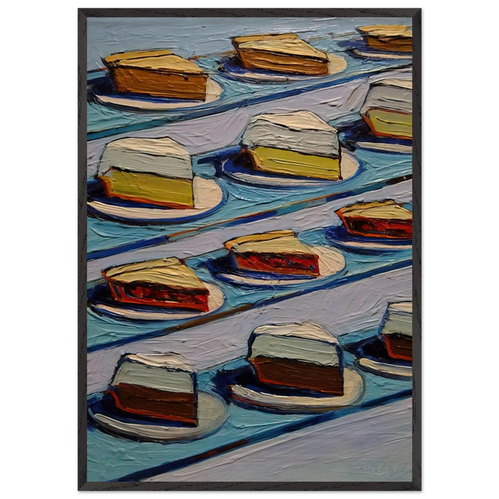 Refrigerator Pies - 1962 - Wayne Thiebaud 70x100 cm / 28x40 inches Framed Art Print – Black Wooden Frame