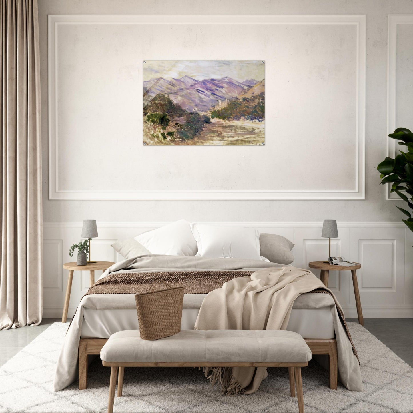 The Valley of the Nervia with Dolceacqua - claude monet Acrylic Print - 70x100 cm / 28x40″ inches | claude monet Wall Art | claude monet Prints