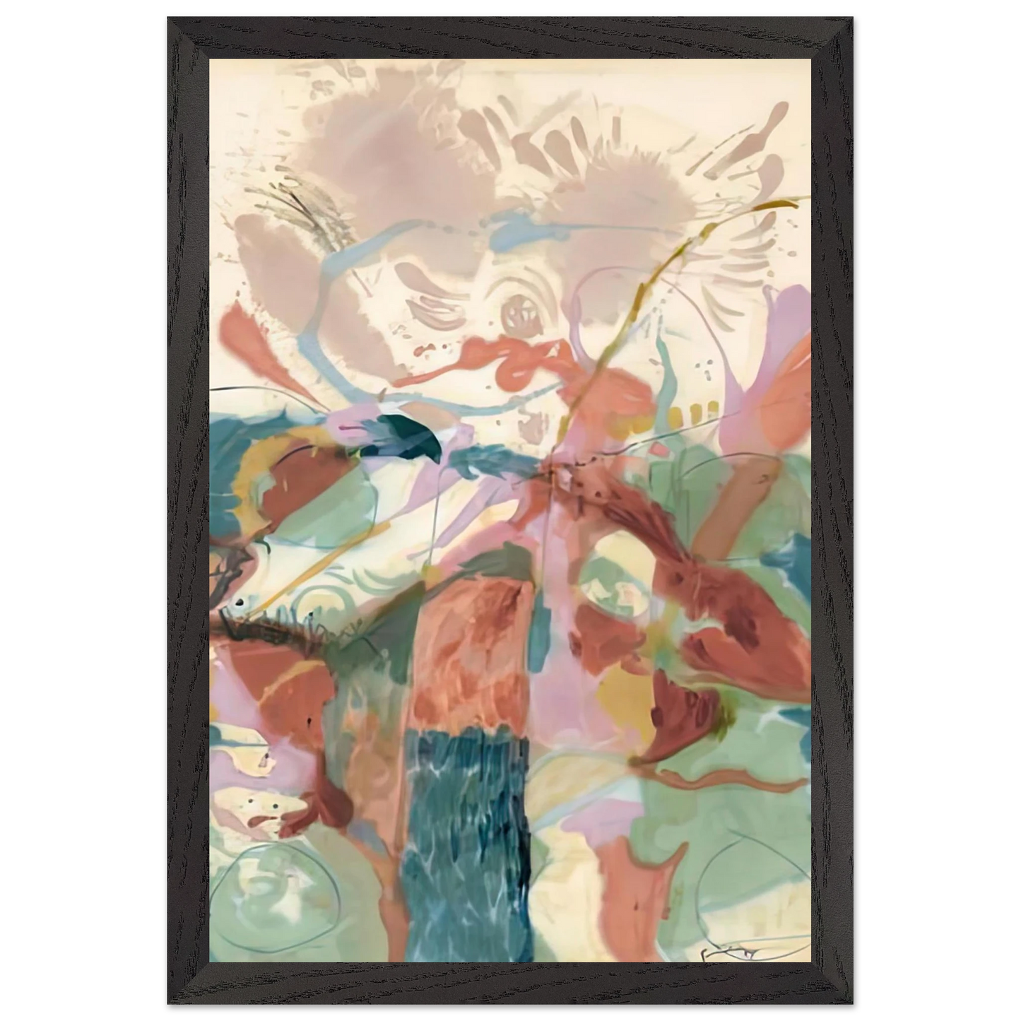 Helen Frankenthaler - Jacob's Ladder, 1957- Wall Art - 60x80 cm / 24x32 inches - Premium Wooden Framed Poster With Fine Art Paper - Black frame