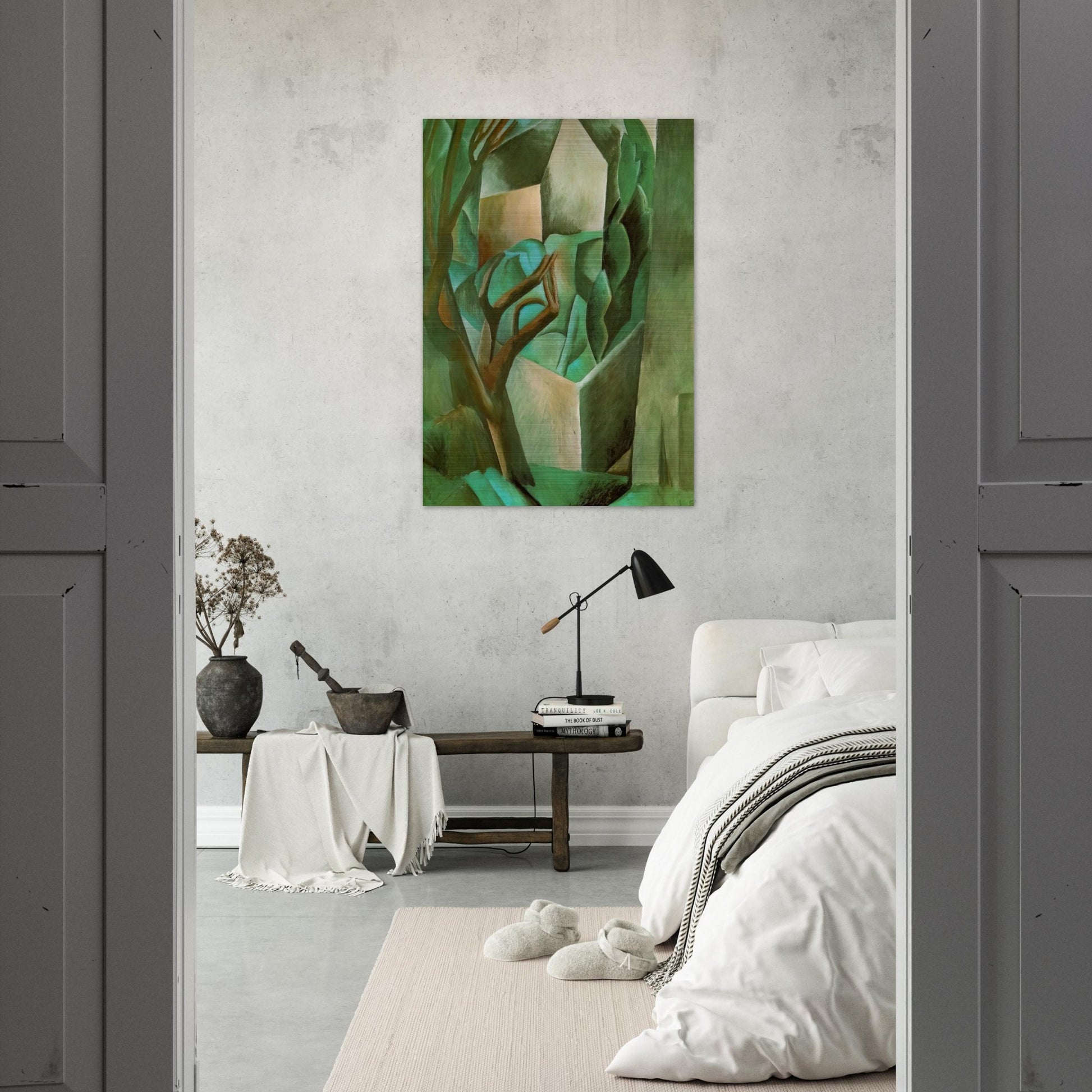 House in the garden - Pablo Picasso Brushed Aluminum Print - 70x100 cm / 28x40 inches | Pablo Picasso Aluminum Print | Pablo Picasso Prints