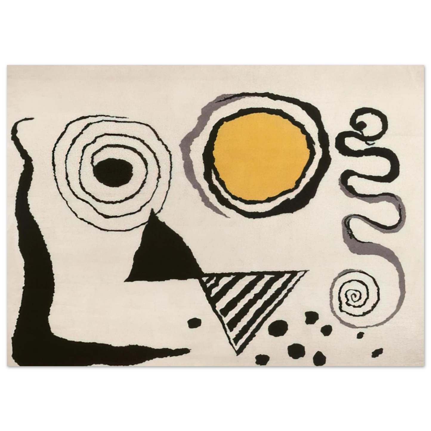 Alexander Calder - CERCLE JAUNE 1953 Fine Art Poster - 75x100 cm / 30x40 inches