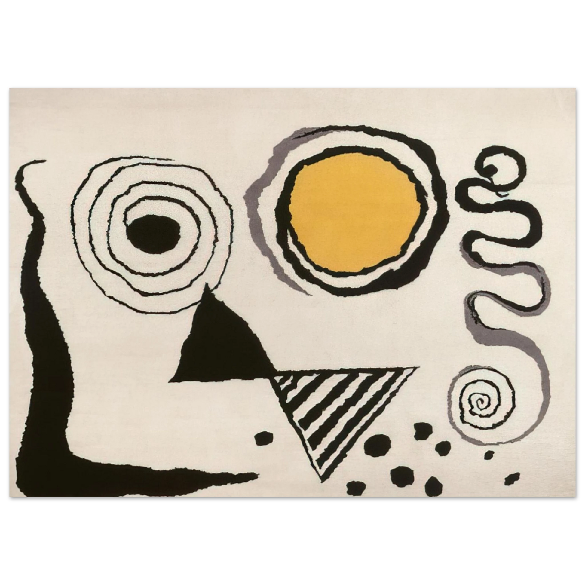 Alexander Calder - CERCLE JAUNE 1953 Fine Art Poster - 75x100 cm / 30x40 inches