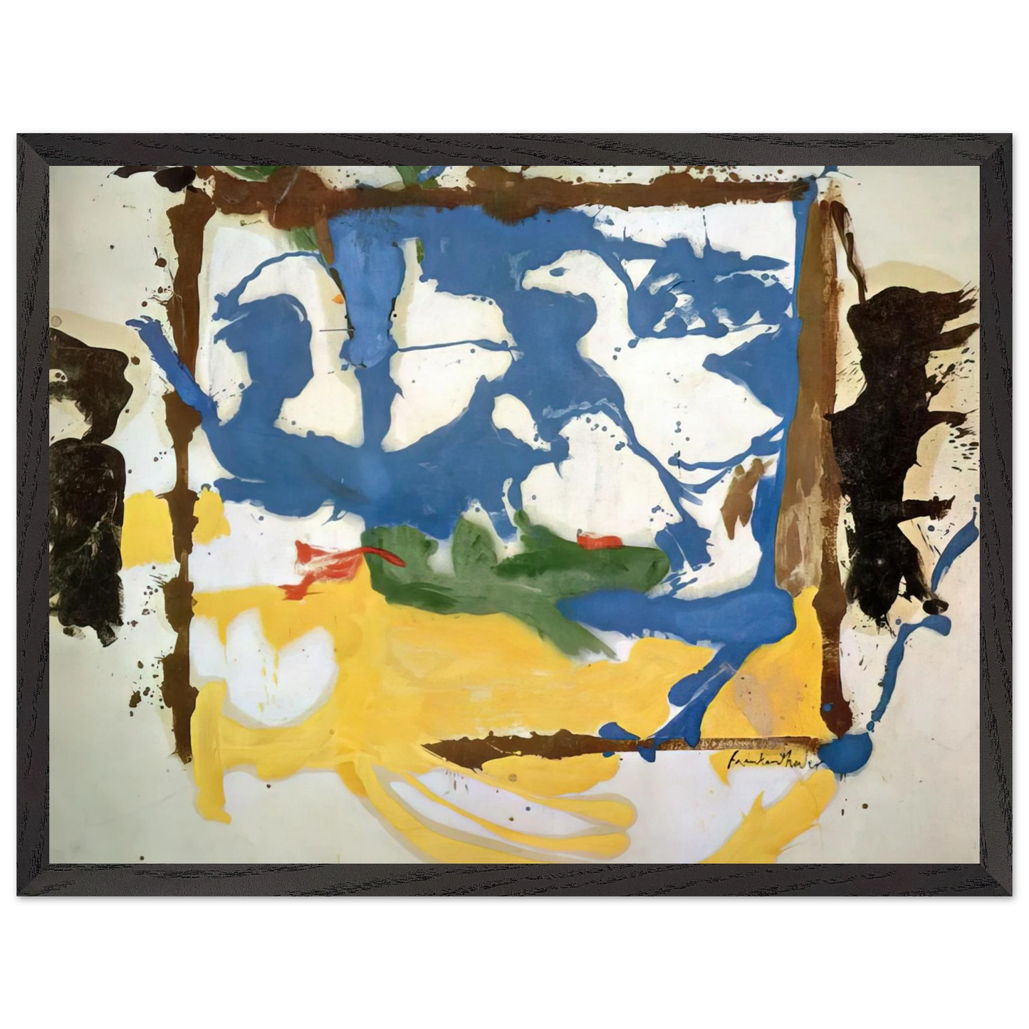 Helen Frankenthaler - Swan Lake #2 - 1961 Wall art - 60x80 cm / 24x32 inches - Premium Wooden Framed Poster With Fine Art Paper - White frame