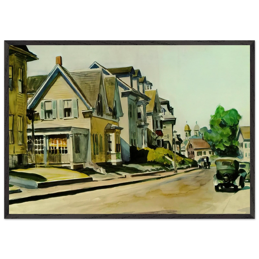 Sun on Prospect Street Gloucester Massachusetts - Edward Hopper Framed Art Print – Black Wooden Frame - Default Title - -Framed Art Print
