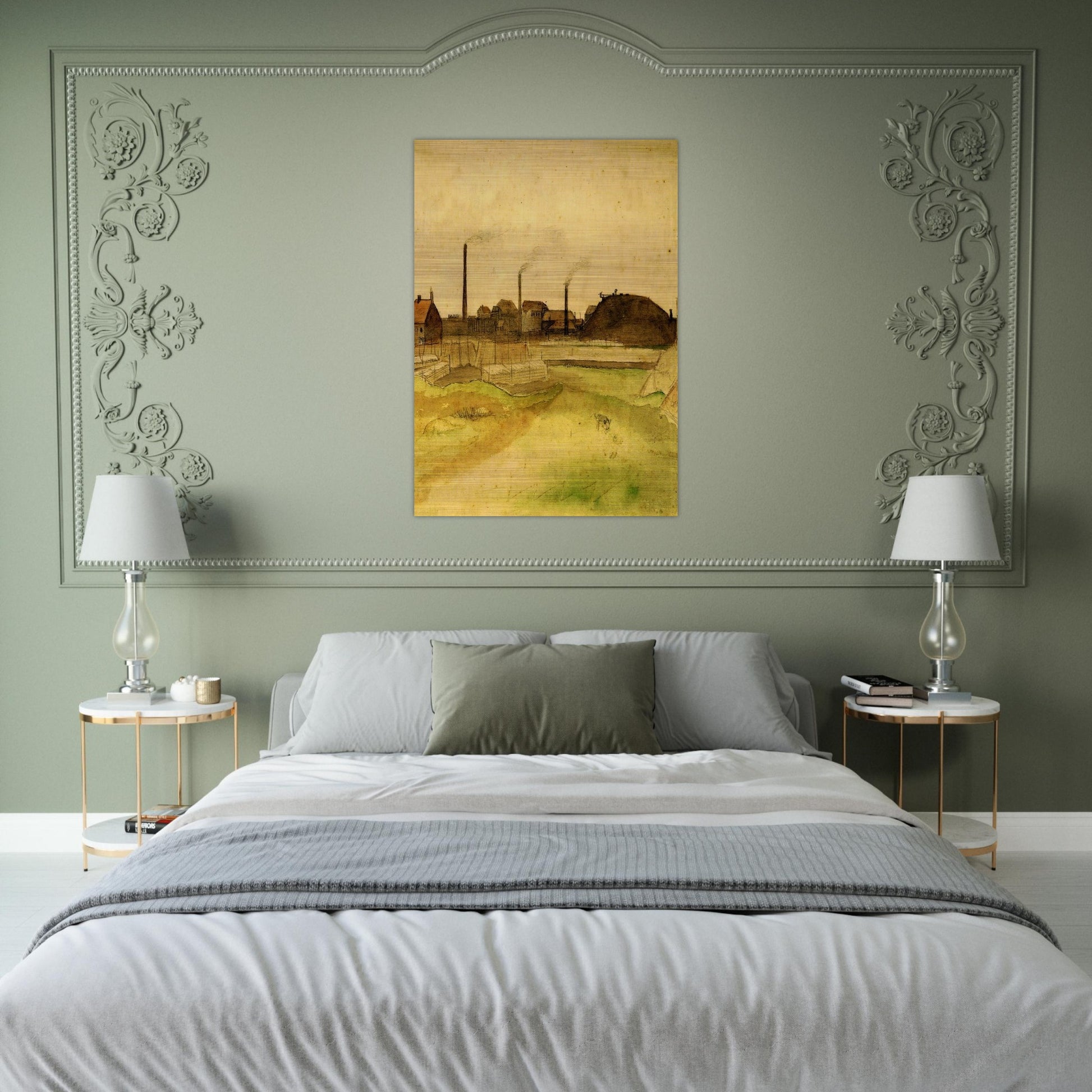 Coalmine in the Borinage - Vincent van Gogh Brushed Aluminum Print - 70x100 cm / 28x40 inches | Vincent van Gogh Aluminum Print | Vincent van Gogh Prints