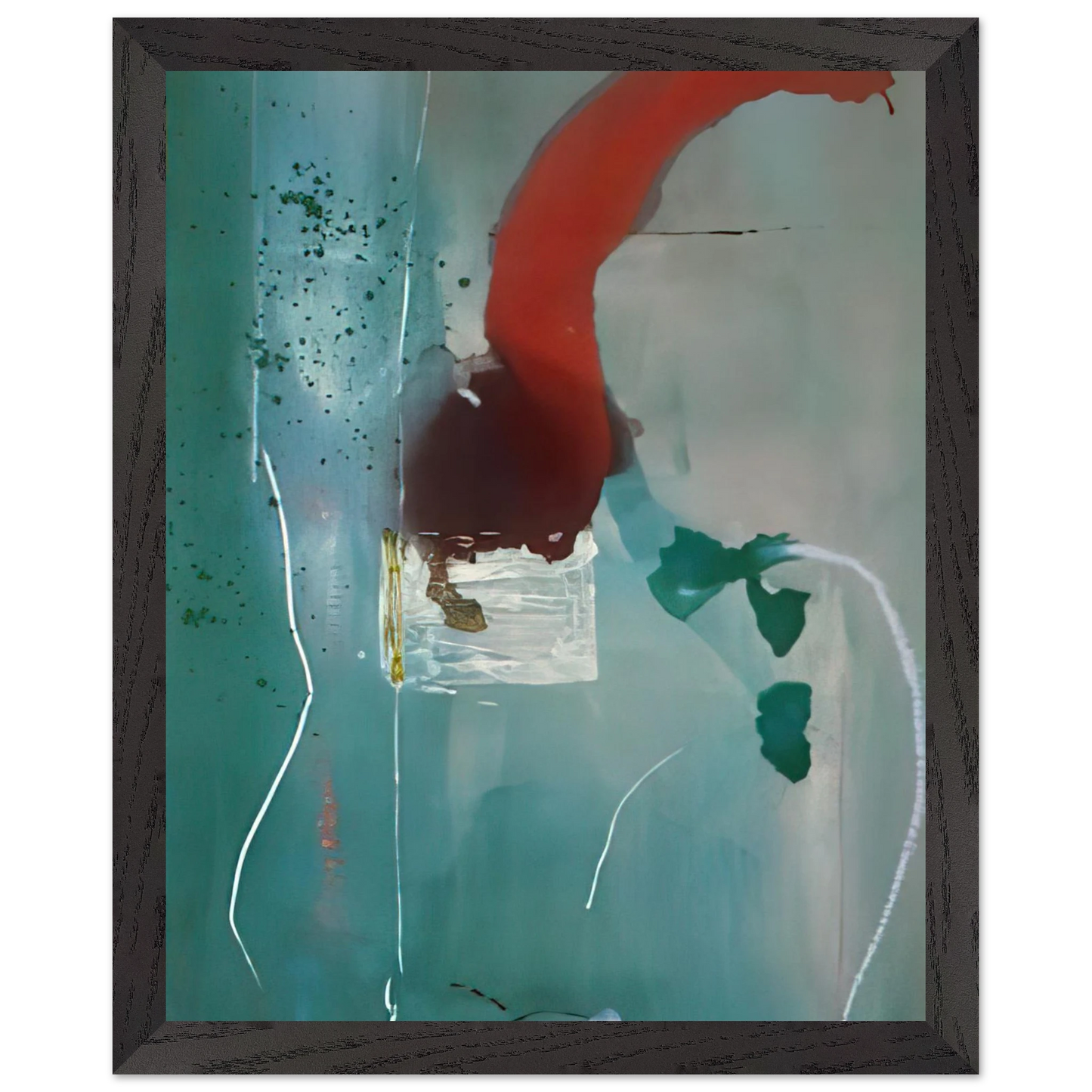 Helen Frankenthaler - Square One - 1985 Wall art - 27x35 cm / 11x14 Inches - Premium Wooden Framed Poster With Fine Art Paper - White frame