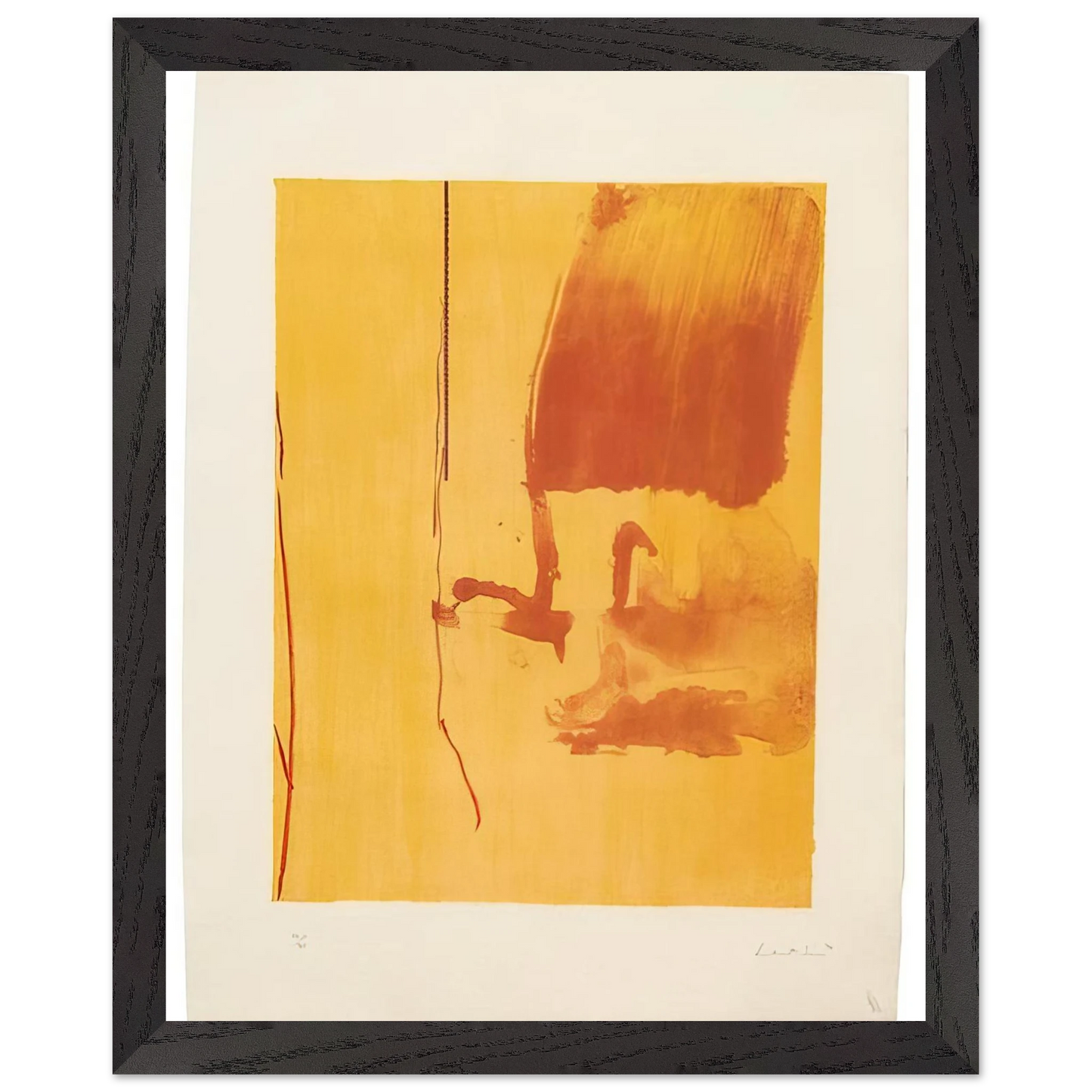 Helen Frankenthaler - Harvest - 1976 Wall art - 28x43  cm / XL (11x17 inches) - Premium Wooden Framed Poster With Fine Art Paper - White frame