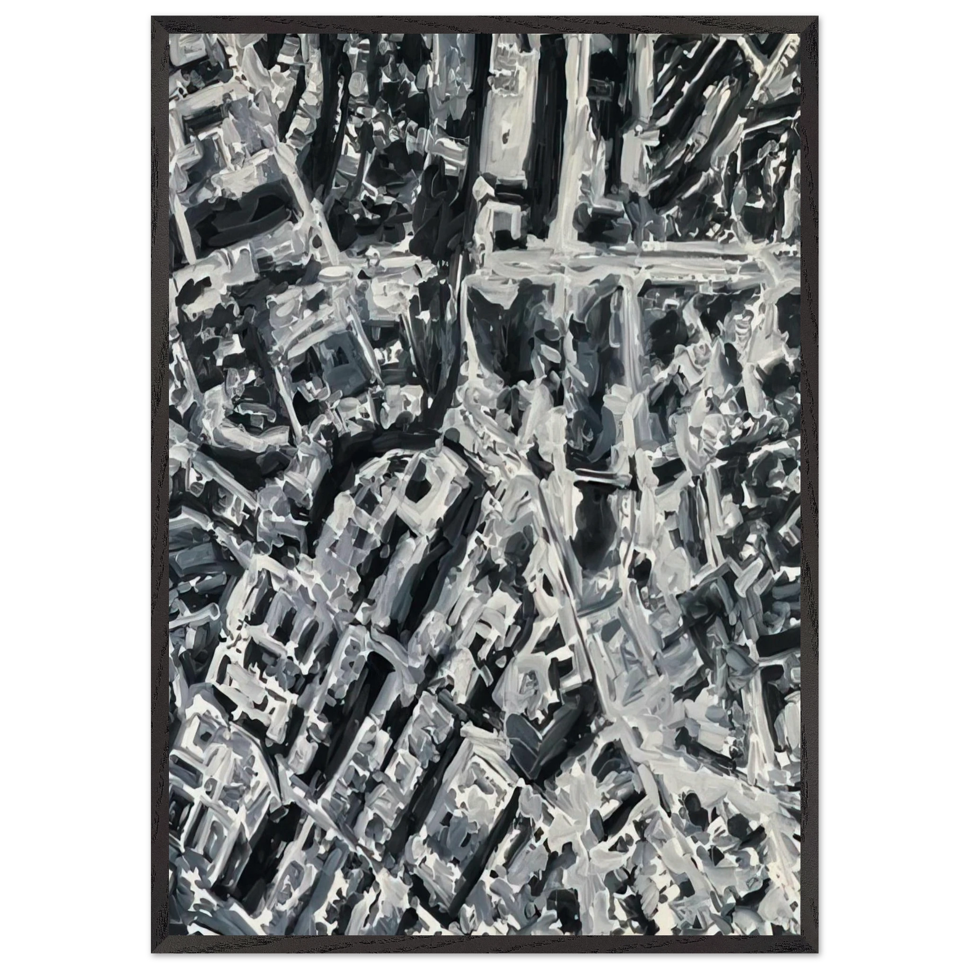 TOWNSCAPE PL 1970 1 - Gerhard Richter Framed Art Print – Black Wooden Frame - Default Title - -Framed Art Print