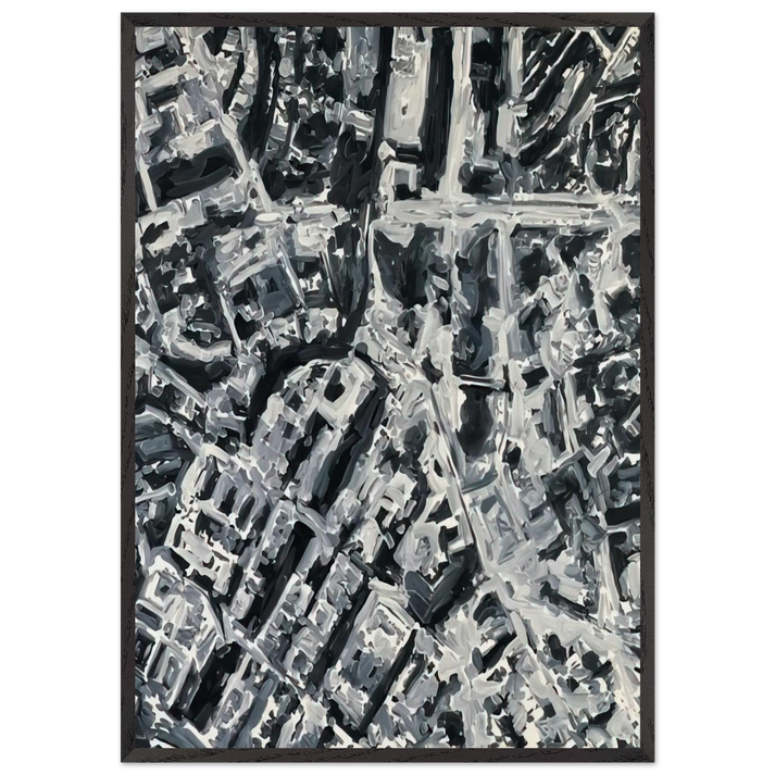 TOWNSCAPE PL 1970 1 - Gerhard Richter 70x100 cm / 28x40 inches Framed Art Print – Black Wooden Frame