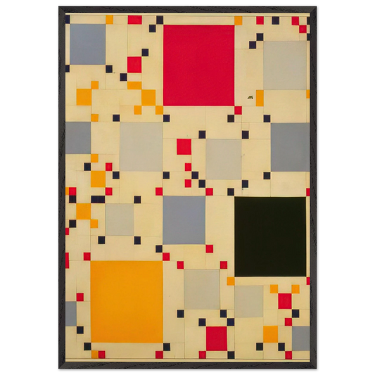 Homage to Victory Boogie-Woogie 1 - 1946 - Leon Polk Smith Framed Art Print – Black Wooden Frame - Default Title - -Framed Art Print