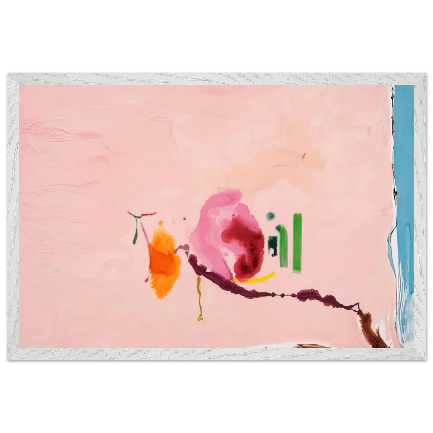 Helen Frankenthaler - Flirt - 1995 Wall art - 60x80 cm / 24x32 inches - Premium Wooden Framed Poster With Fine Art Paper - White frame