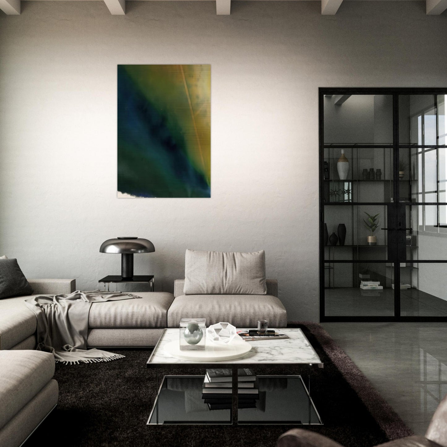 Light Fan - Sam Gilliam Brushed Aluminum Print - 70x100 cm / 28x40 inches | Sam Gilliam Aluminum Print | Sam Gilliam Prints