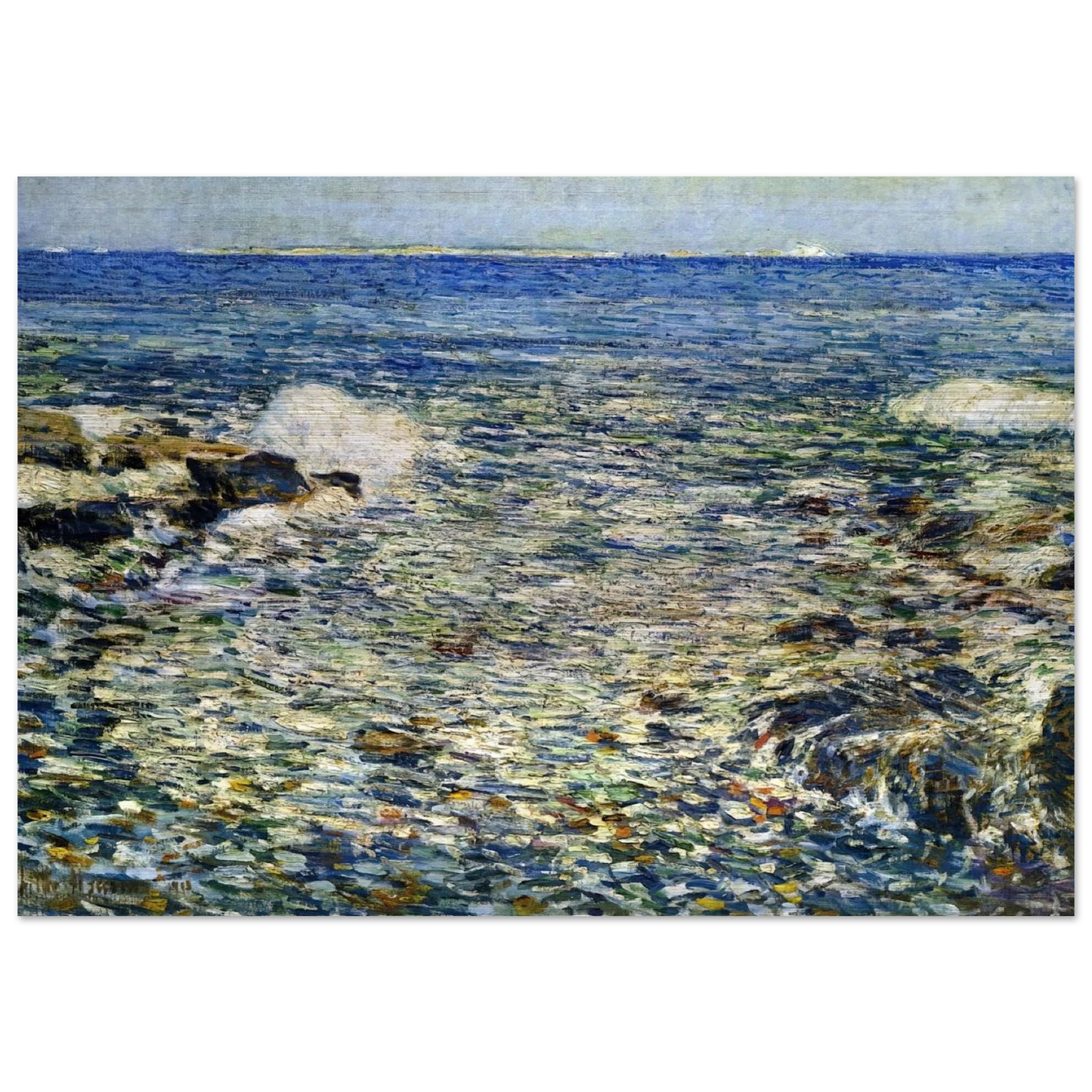 Surf, Isles of Shoals - Childe Hassam Brushed Aluminum Print - 70x100 cm / 28x40 inches | Childe Hassam Aluminum Print | Childe Hassam Prints