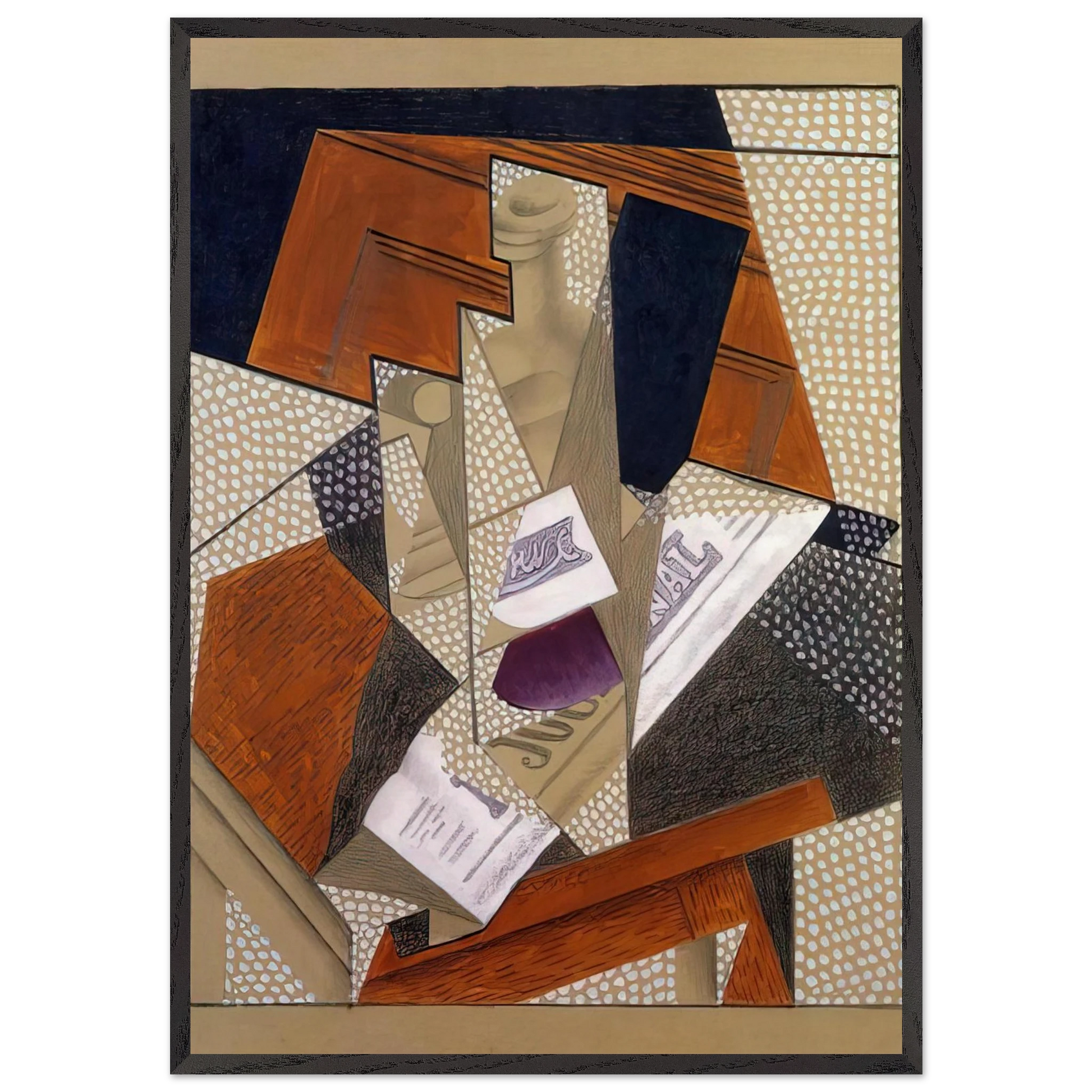 BOTTLE - Juan Gris Framed Art Print – Black Wooden Frame - Default Title - -Framed Art Print