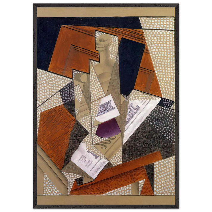 BOTTLE - Juan Gris 70x100 cm / 28x40 inches Framed Art Print – Black Wooden Frame