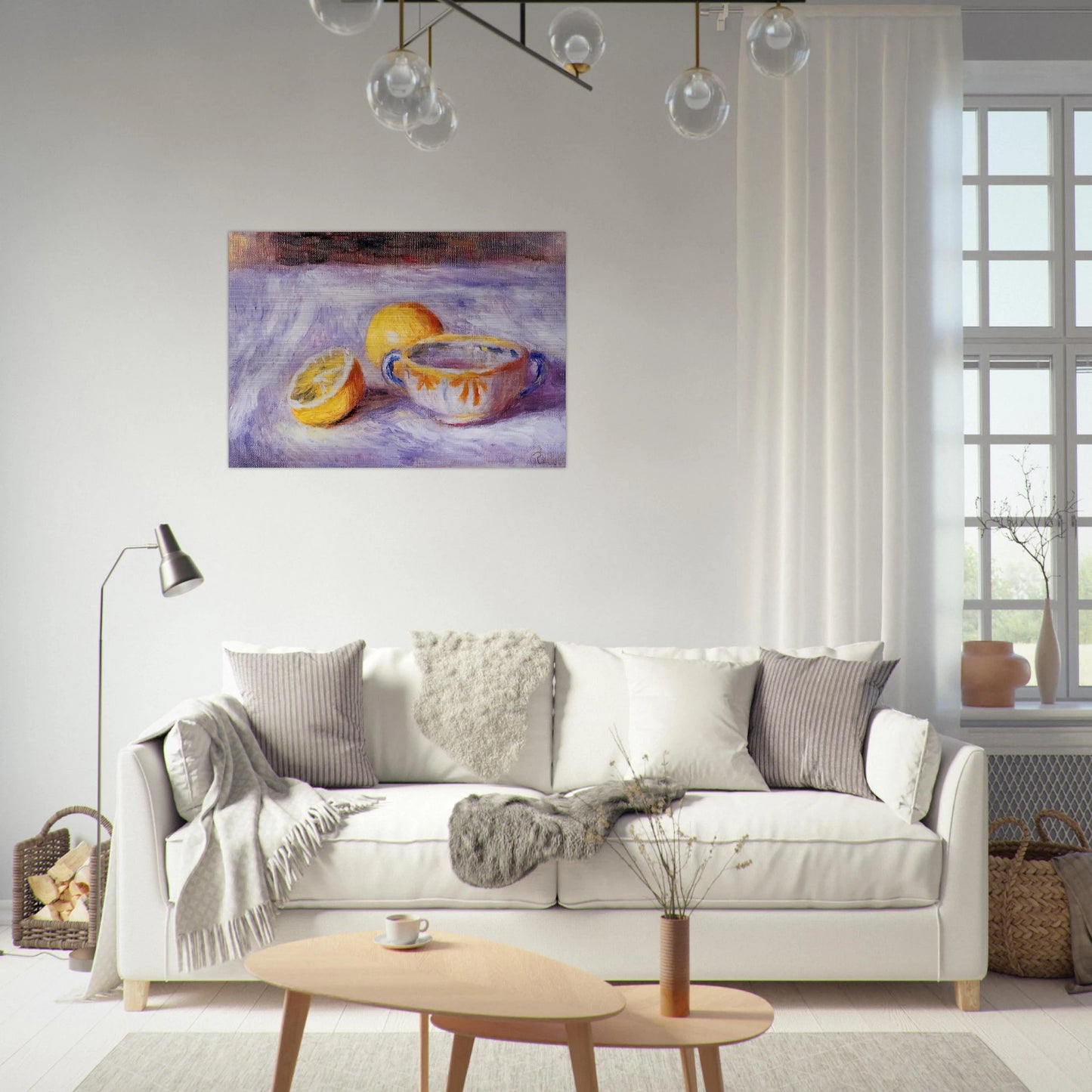 Still Life with Lemons - Pierre-Auguste Renoir Brushed Aluminum Print - 70x100 cm / 28x40 inches | Pierre-Auguste Renoir Aluminum Print | Pierre-Auguste Renoir Prints