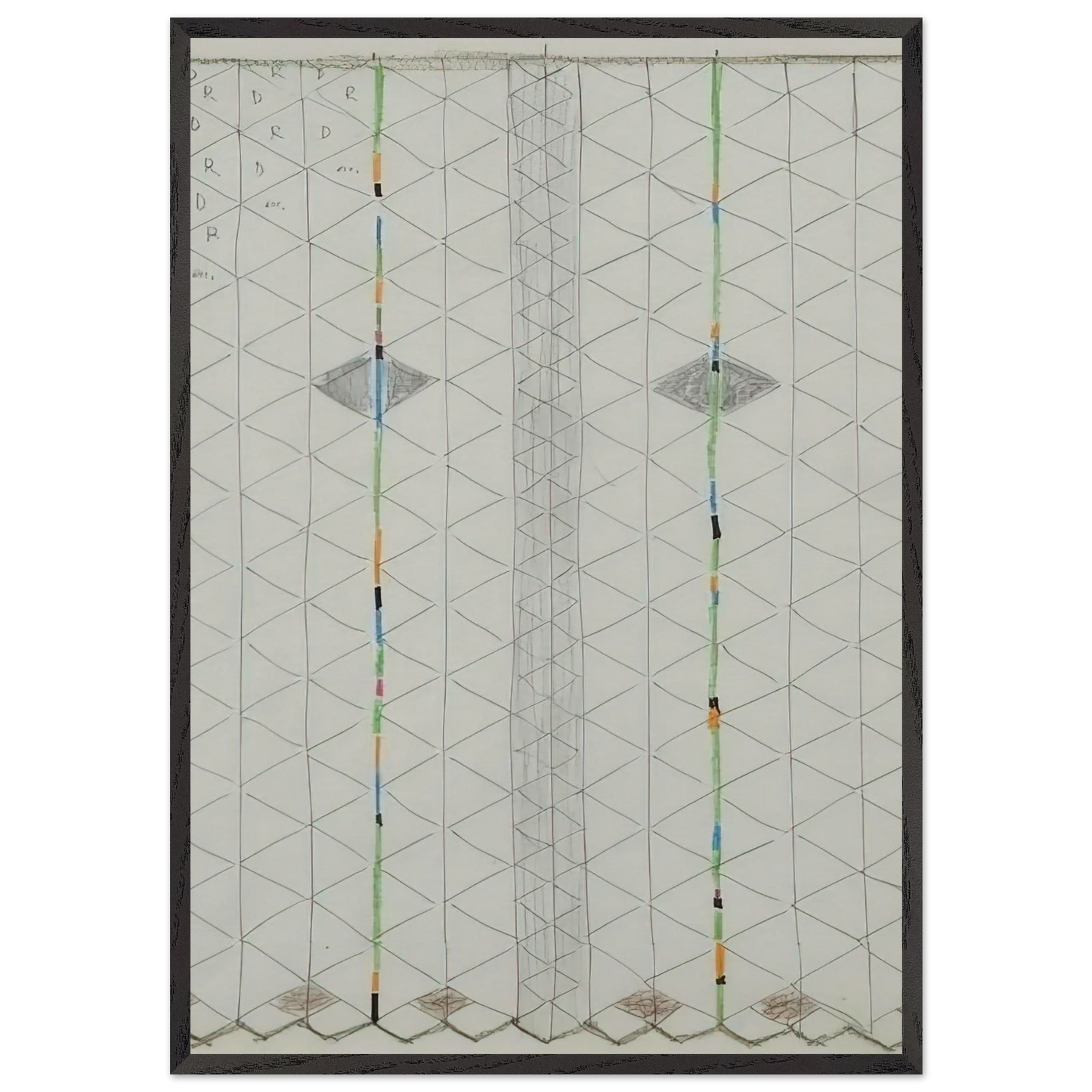 Untitled 1 - 1984 - Bruno Munari Framed Art Print – Black Wooden Frame - Default Title - -Framed Art Print