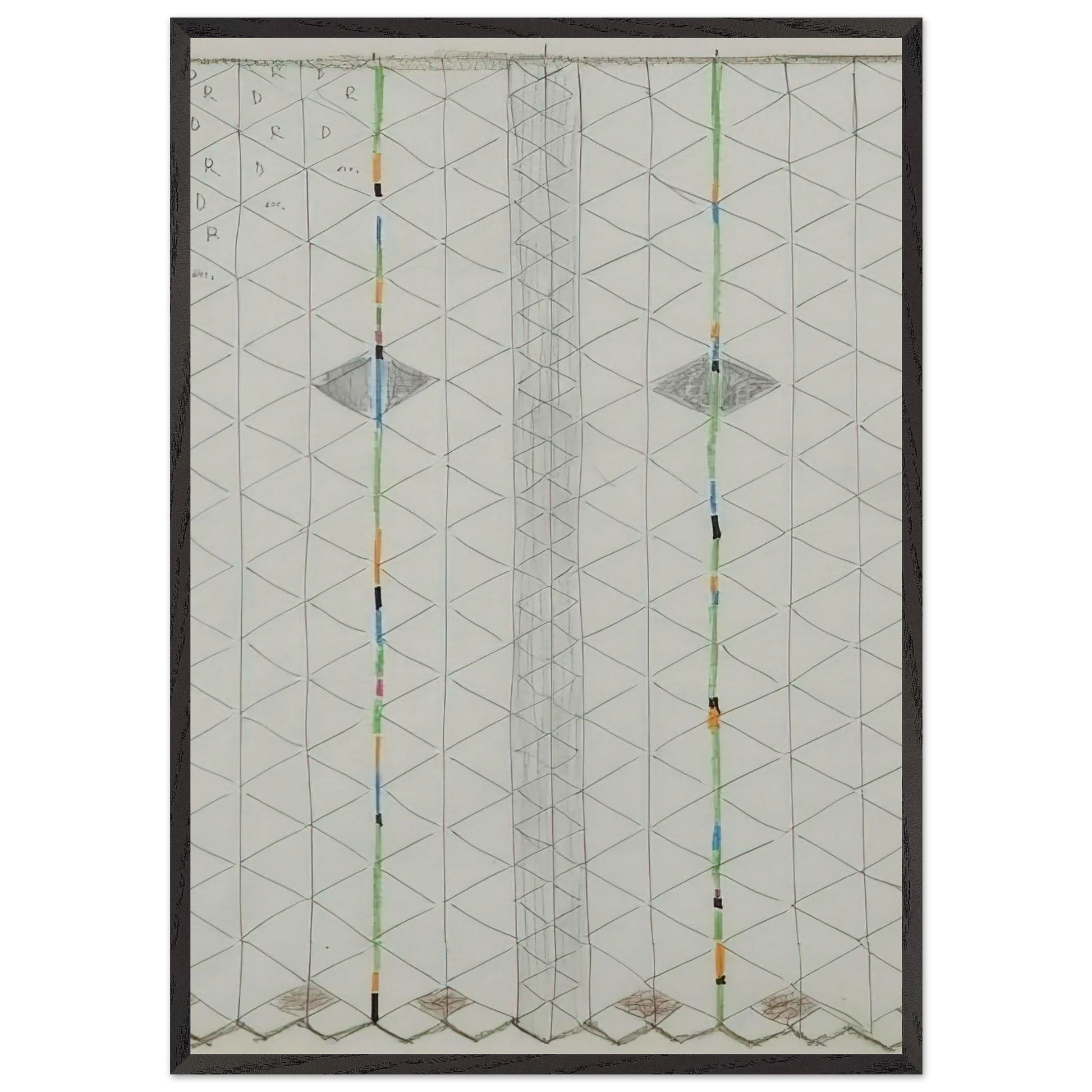 Untitled 1 - 1984 - Bruno Munari Framed Art Print – Black Wooden Frame - Default Title - -Framed Art Print