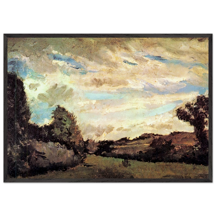 Landscape with Dunes - Vincent van Gogh 70x100 cm / 28x40 inches Framed Art Print – Black Wooden Frame