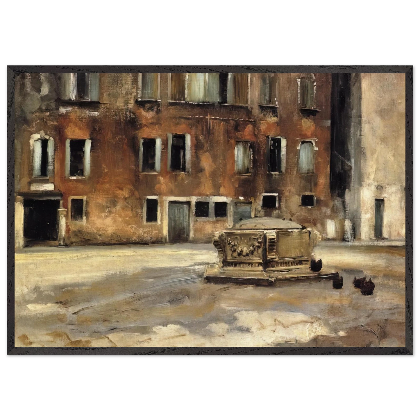 Campo San Agnese Venise - John Singer Sargent Framed Art Print – Black Wooden Frame - Default Title - -Framed Art Print