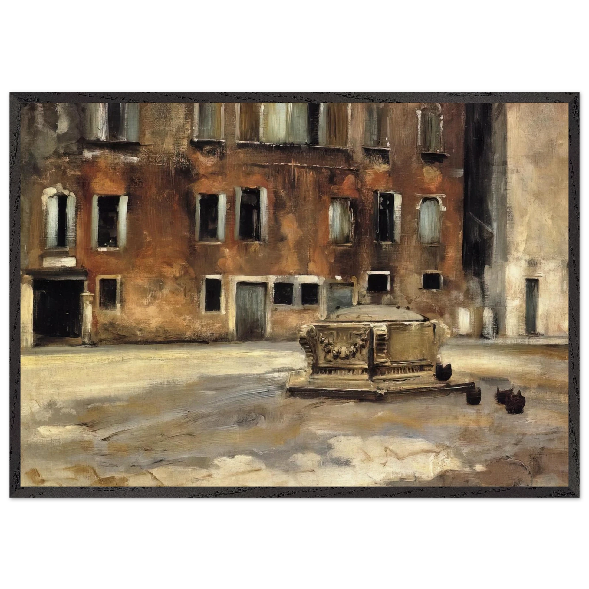 Campo San Agnese Venise - John Singer Sargent Framed Art Print – Black Wooden Frame - Default Title - -Framed Art Print