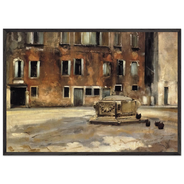 Campo San Agnese Venise - John Singer Sargent 70x100 cm / 28x40 inches Framed Art Print – Black Wooden Frame