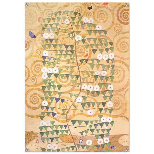 CARTOON FOR THE FRIEZE OF THE VILLA STOCLET IN BRUSSELS RIGHT PART OF THE TREE OF LIFE 1909 - Gustav Klimt Acrylic Print - 70x100 cm / 28x40″ inches