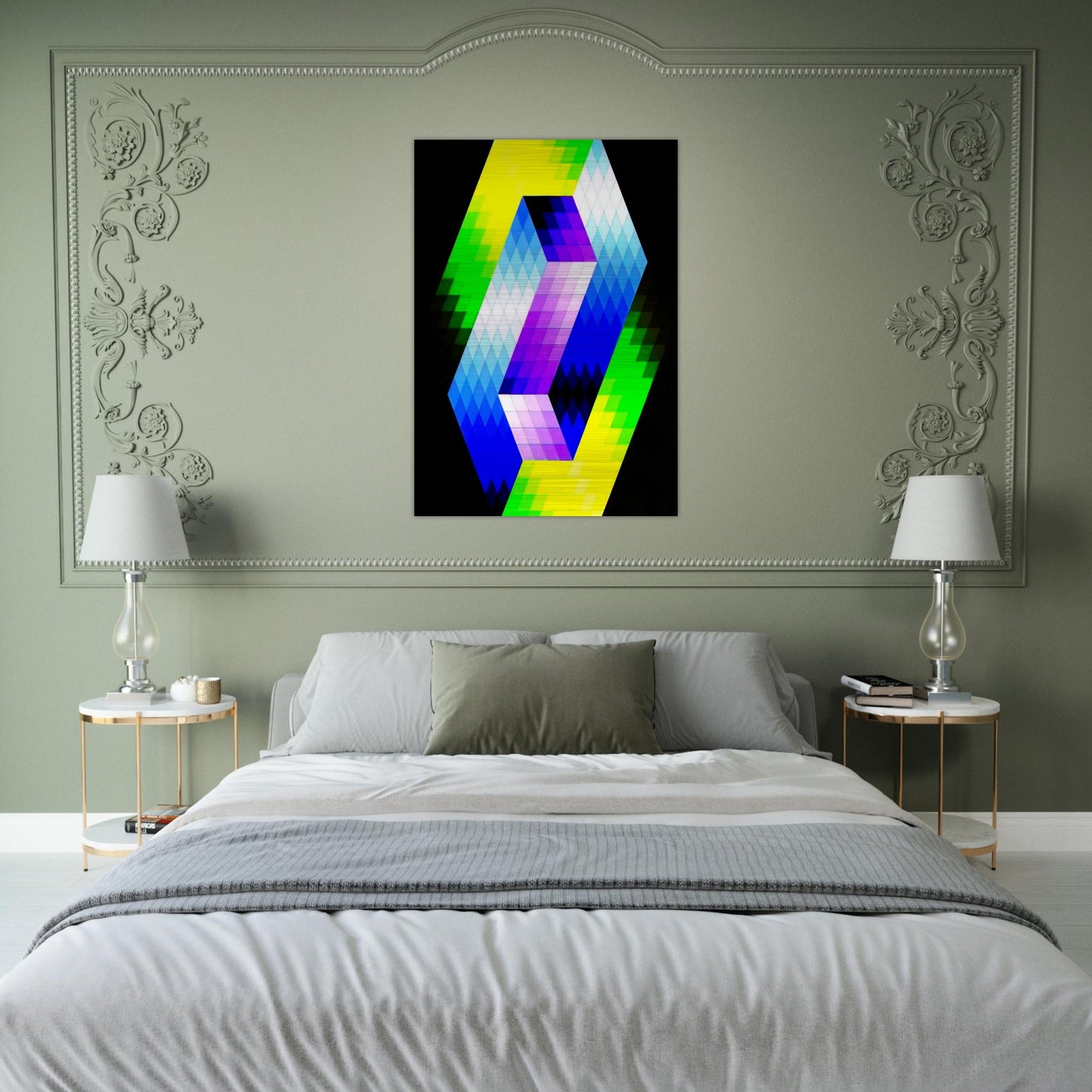 Keple Gestalt - 1968 - Victor Vasarely Brushed Aluminum Print - 70x100 cm / 28x40 inches | Victor Vasarely Aluminum Print | Victor Vasarely Prints